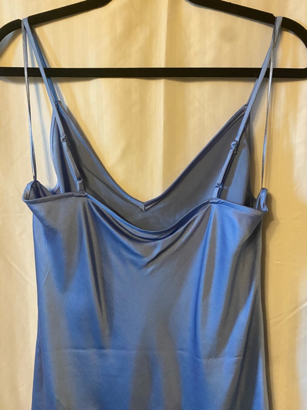 BNWOT Express Satin Slip Midi Dress in Shimmering Periwinkle Blue Size Medium - Picture 6 of 10